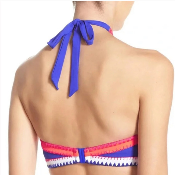 SEAFOLLY 'Summer Vibe' High Neck Halter Bikini Top Size 8 - Picture 3 of 10